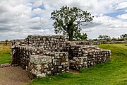 Remains of Birdoswald Roman Fort in Hadrian's Wall in the United Kingdom.