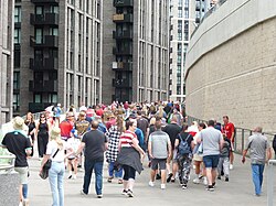 The left walkway ramps of Wembley Stadium.