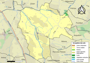 Kolorowa mapa przedstawiająca użytkowanie gruntów.