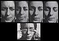 1974, Stitched Faces. One Person Show at Debel Gallery in Jerusalem. Stitched and rephotographed photographs. Collection: Haifa Museum of Art