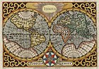 Напис «Iehova» на карті світу, створеній нідерландським картографом Йодокусом Хондіусом[en], 1596 рік.
