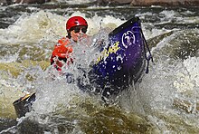 A Royalex Mad River Outrage canoe on the Hudson River in the Adirondack Park, New York State. A Royalex Mad River Outrage canoe on the Hudson River in the Adirondack Park, New York State..jpg