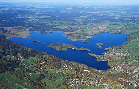 Aerial image of the Staffelsee (view from the southeast)