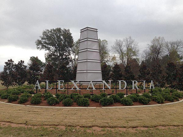 Alexandria Welcome Sign on Louisiana Highway 28 West.