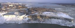 American Falls and Goat Island in winter from Skylon Tower.jpg