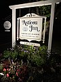 The inn's welcome sign