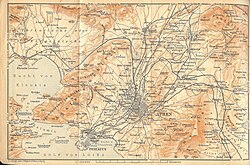 Poikilon, Zastani, Sasharitza на карта с мащаб 1:150 000 на Атина и Пирея, 1908 г.