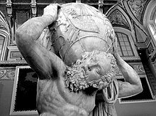 L'Atlante Farnese, copia romana di originale ellenistico, conservato al Museo archeologico di Napoli.