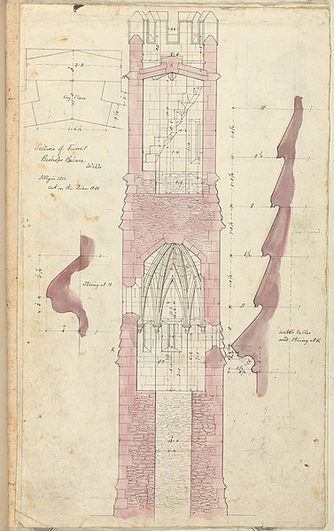 File:Augustus Pugin - Bishop's Palace, Wells, Somerset, Section of Turret - B1977.8.1 - Yale Center for British Art.jpg