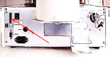 Contact closure ports at the rear of an AutoQuest autosampler. Autoquest contact closures.png