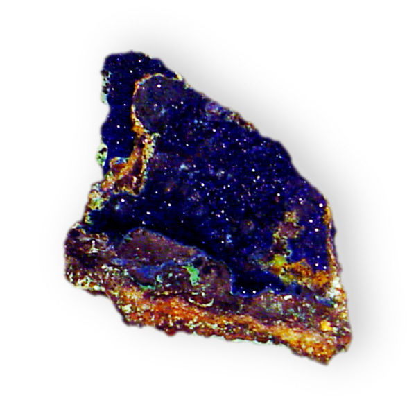 File:Azurite 2 w - chrysocolla on limonite Basic copper carbonate Ojuela Mine Durango Mexico 2118.jpg