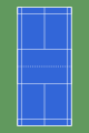 5/8 Schéma d'un terrain de badminton, vue du dessus