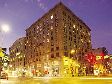 Bank building denver night