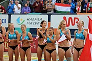 Deutsch: Beachhandball Europameisterschaften 2019 (Beach handball Euro); Tag 6: 7. Juli 2019 – Frauenfinale, Dänemark-Ungarn 2:0 (18:12, 23:22) English: Beach handball Euro; Day 6: 7 July 2019 – Women's Final – Denmark-Hungary 2:0 (18:12, 23:22)