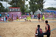 Deutsch: Beachhandball bei den Olympischen Jugendspielen 2018; Tag 5, 10. November 2018; Jungs, Platzierungsrunde - Venezuela-Paraguay 2:0 English: Beach handball at the 2018 Summer Youth Olympics at 11 October 2018 – Boys Consolation Round – Venezuela-Paraguay 2:0