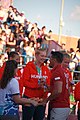 Deutsch: Beachhandball bei den Olympischen Jugendspielen 2018 in Buenos Aires; Tag 7, 13. Oktober 2018; Medaillenzeremonie Mädchen - Gold: Argentinien, Silber: Kroatien, Bronze: Ungarn English: Beach handball at the 2018 Summer Youth Olympics in Buenos Aires at 13 October 2018 – Medal Ceremony Girls - Gold: Argentina, Silver: Croatia, Bronze: Hungary Español: Handball de playa en los Juegos Olimpicos de la Juventud Buenos Aires 2018 en 13 de octubre de 2018 – Medalla Ceremonia para niñas - Oro: Argentina, Plata: Croacia, Bronce: Hungría