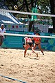 Deutsch: Beachvolleyball bei den Olympischen Jugendspielen 2018; Tag 8, 14. Oktober 2018; Mädchen, Achtelfinale – USA-Peru 2:0 (21–19/21–12) English: Beach volleyball at the 2018 Summer Youth Olympics at 14 October 2018 – Girls Round of 16 – USA-Peru 2:0 (21–19/21–12)