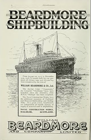 <span class="mw-page-title-main">William Beardmore and Company</span> British engineering and shipbuilding company