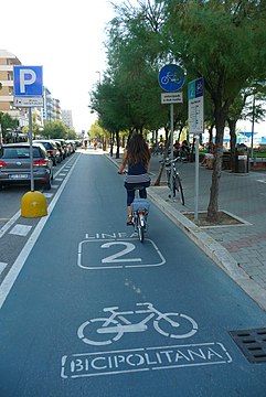 Bikeway in Pesaro, Italy