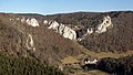 View from the 'Knopfmacherfelsen' towards Bronnen castle.