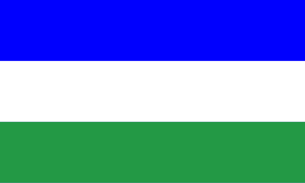 blue and white and green flag