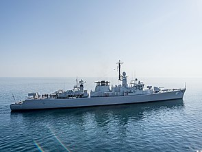 Bulgarian frigate Verni (42) in the Black Sea in July 2015.JPG