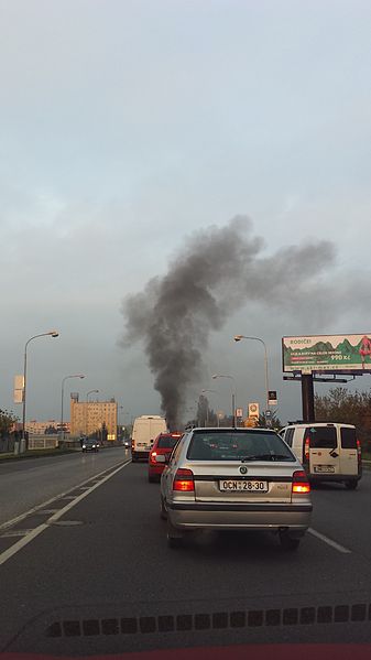 File:Burning trailer in Velkomoravská street, Olomouc - 42.jpeg