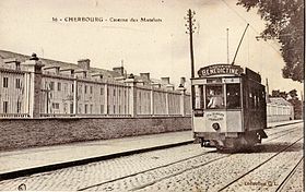 Ilustrační obrázek tramvajové sekce v Cherbourgu