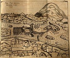 Siege of Cahir Castle in 1599 Cahir AD1599.JPG