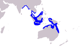 Elterjedési területe (ez a térkép elavult; az elterjedése csak az ázsiai részre korlátozódik)