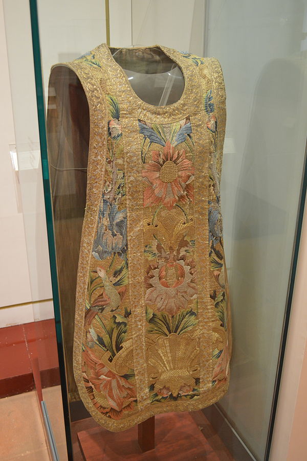 Eighteenth-century chasuble from Mexico on display at the Museum of Fine Arts in Toluca