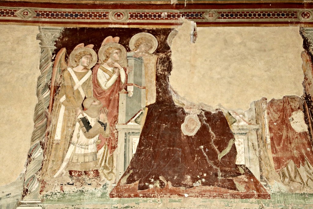 Madonna in trono, affresco nella Chiesa di San Francesco (Lucignano)