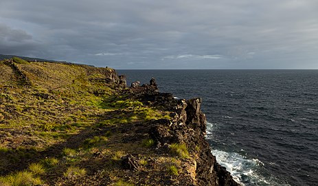 Coastline at golden hour, Fenais da Luz, São Miguel Island, Azores, Portugal