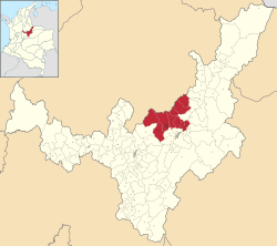 Ubicación de la provincia de Tundama en Colombia