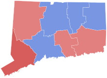 Connecticut Secretary of the State Election Results by County, 1990.svg