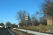 Westbound in South Windsor beyond Route 30 Connecticut State Route 194 westbound shield in South Windsor.jpg