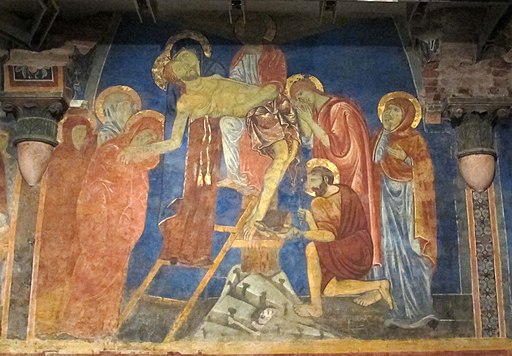 Cripta del Duomo di Siena, affreschi, deposizione