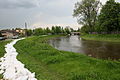 Warta w okolicach Starego Miasta w Częstochowie po powodzi w 2010.