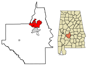 Dallas County Alabama Incorporated and Unincorporated areas Valley Grande Highlighted 0178232.svg