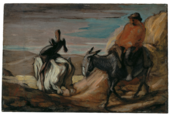 Daumier - Don Kichot i Sancho Pansa in den Berge, um 1865-70.png