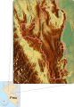 The green diamond corresponding the Rhinella lilyrodriguezae distribuition and the red stripe is the limits of Cordillera Azul National Park.