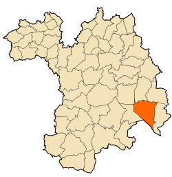 Localização da cidade dentro da província de Sétif
