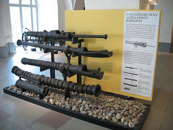 Early types of breech-loaders from the 15th and 16th century on display at the Army Museum in Stockholm.