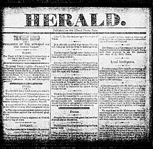 Sample of the newspaper Edison published aboard the train when he worked out of the station. Edison Herald newspaper xx4967.jpg
