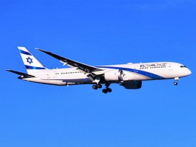 El Al Israel Airlines Boeing 787-9 Dreamliner 4X-EDA (Ashdod) se aproximando do Aeroporto EWR.jpg