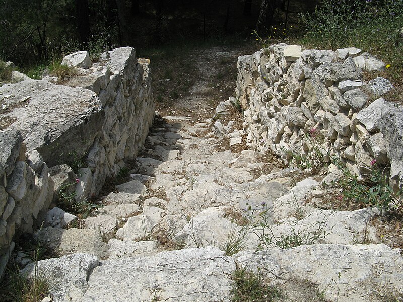 File:Entremont - Stairs to postern gate from NW (2007).jpg