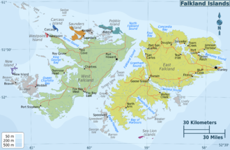 Location of Weddell Island in the Falkland Islands Falkland Islands regions map.png