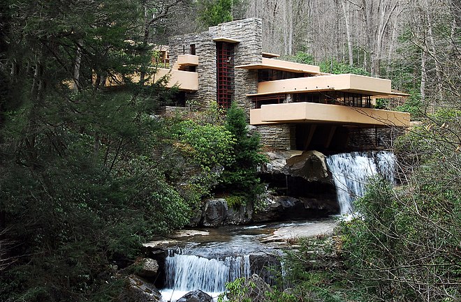 Fallingwater is a historic house museum in Pennsylvania visited for its design by Frank Lloyd Wright