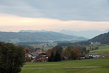 Blick von Norden in das Oichtental mit dem Haunsberg