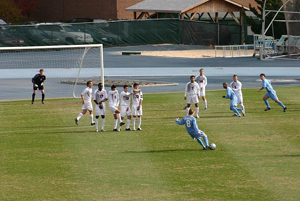 North Carolina taking a free kick vs. SMU in 2005